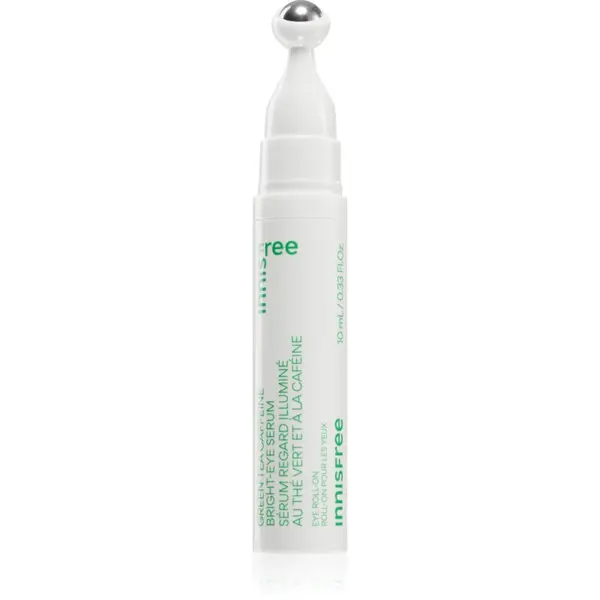 innisfree innisfree Green Tea Caffeine Bright-Eye Serum охлаждащ рол-он за околоочната зона против отоци и тъмни кръгове 10 мл.