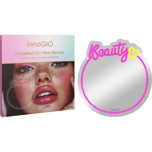innoGIO innoGIO Vibes Beauty GIO-759BY козметично огледалце с LED подсветка 32,5 cm x 34cm x 1cm 1 бр.