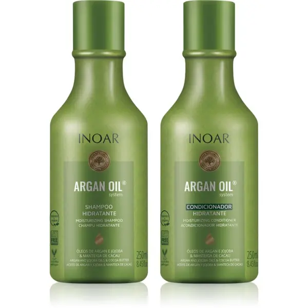 INOAR INOAR Argan Oil System комплект за хидратация и блясък 2x250 мл.