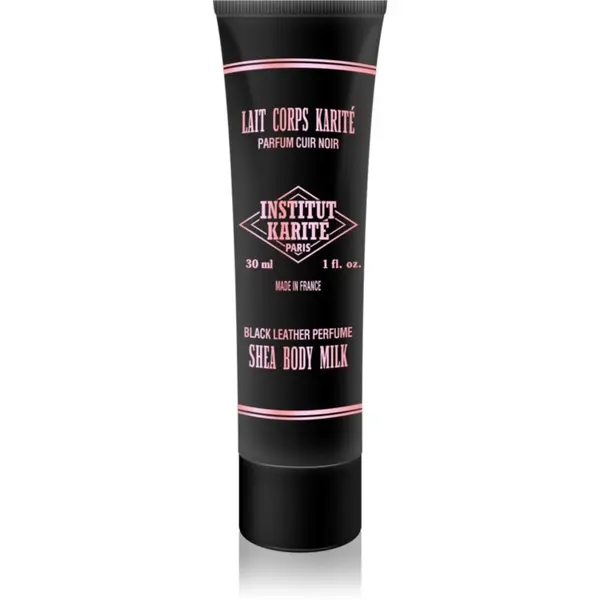Institut Karité Paris Institut Karité Paris Black Leather Shea Body Milk тоалетно мляко за тяло с масло от шеа 30 мл.