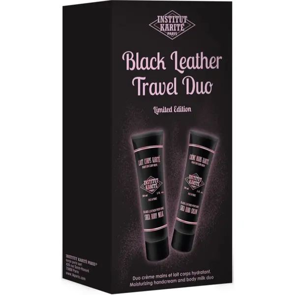Institut Karité Paris Institut Karité Paris Black Leather Travel Duo комплект за пътуване за ръце и тяло