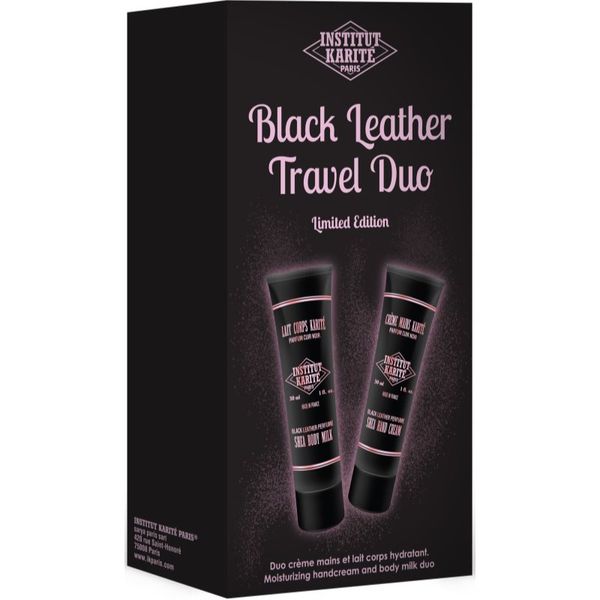 Institut Karité Paris Institut Karité Paris Black Leather Travel Duo комплект за пътуване за ръце и тяло