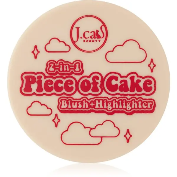J.Cat Beauty J.Cat Beauty 2 In 1 Piece Of Cake озаряващ руж цвят Perfect Pear 12.1 гр.