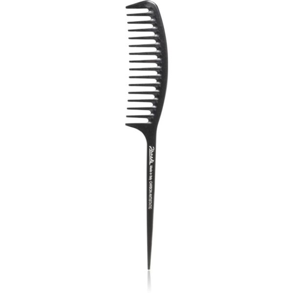 Janeke Janeke Carbon Fibre Fashion Comb with a long tail and wavy frame гребен за коса 21,5 x 3 cm