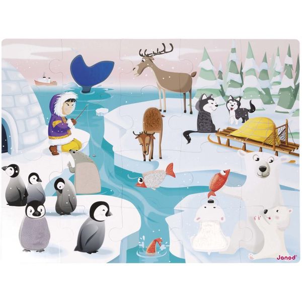 Janod Janod Tactile Puzzle пъзел Life On The Ice 2 y+ 20 бр.