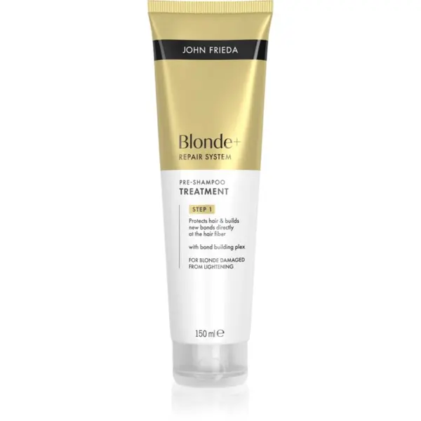 John Frieda John Frieda Blonde+ Repair System Pre-shampoo Treatment грижа за използване преди нанасянето на шампоан за укрепване на косата 150 мл.