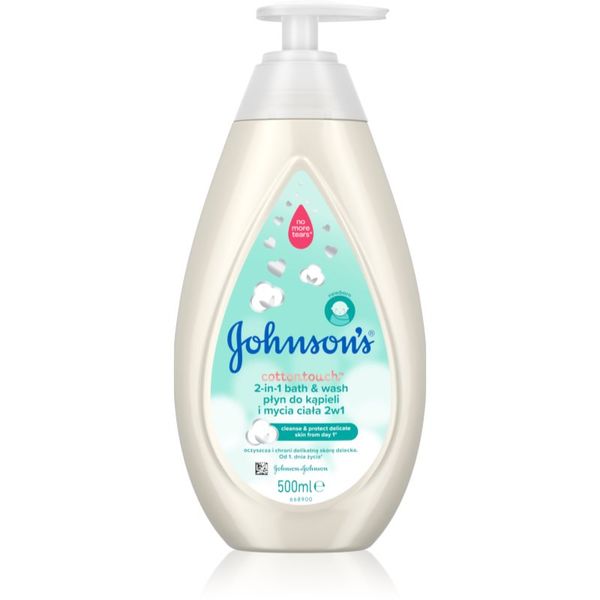 Johnson's® Johnson's® Cottontouch пяна за вана и миещ гел   2 в 1 за деца  500 мл.