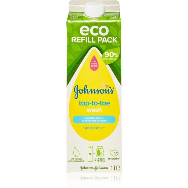 Johnson's® Johnson's® Top-to-Toe миещ гел за тяло и коса за деца от раждането им резервен пълнител 1000 мл.
