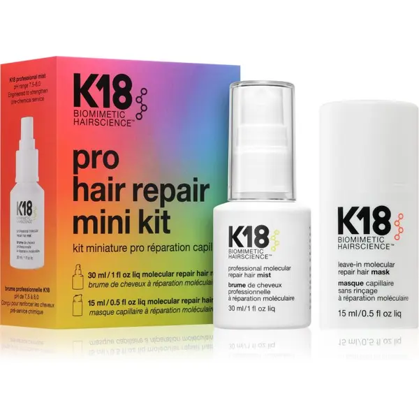 K18 K18 Molecular Repair Mini Kit подаръчен комплект за увредена коса 2 бр.