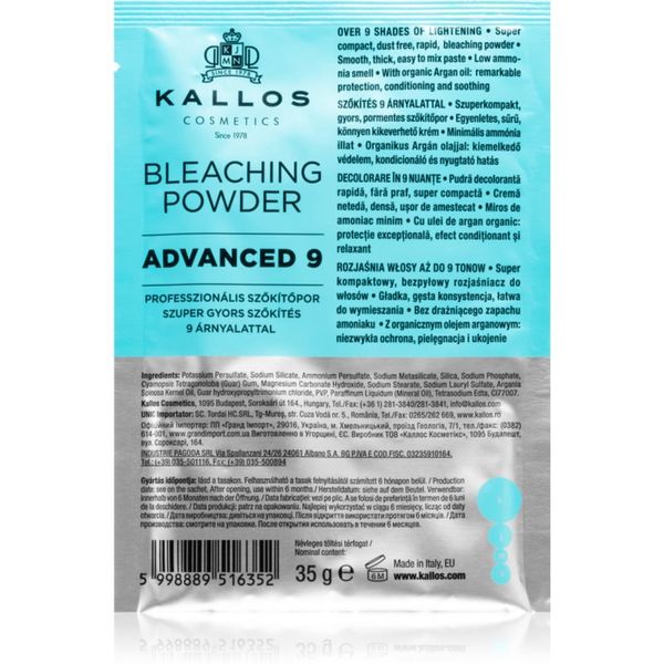 Kallos Kallos Bleaching Powder Advanced 9 изсветляваща пудра за кичури 35 гр.
