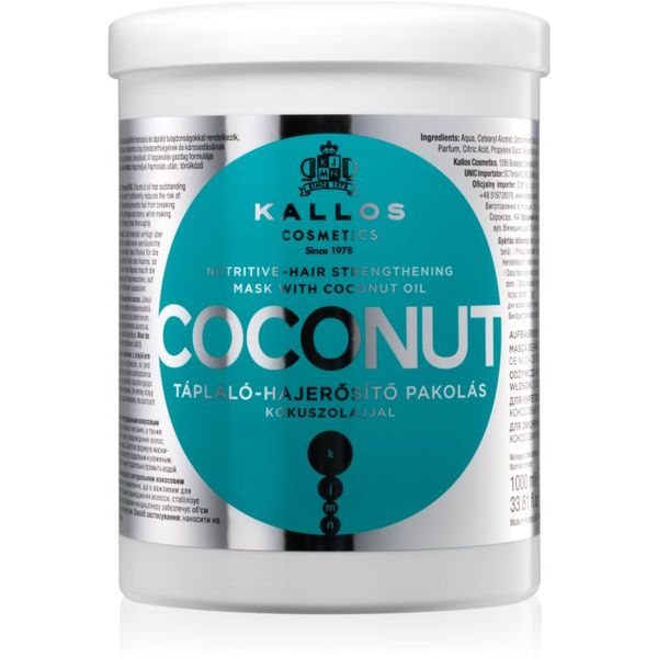 Kallos Kallos Coconut подхранваща маска за изтощена коса 1000 мл.