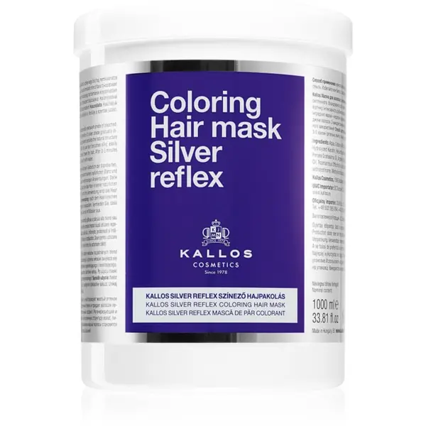 Kallos Kallos Coloring Hair Mask Silver Reflex маска за коса неутрализиращ жълтеникавите оттенъци 1000 мл.