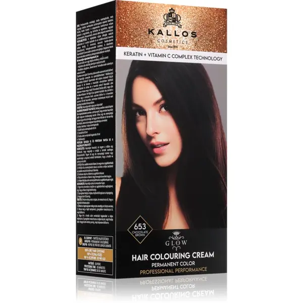 Kallos Kallos Glow Lasting Cream Colour перманентната боя за коса цвят Chocolate Brown 60 мл.