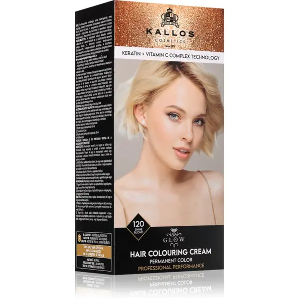 Kallos Kallos Glow Lasting Cream Colour перманентната боя за коса цвят Shine Blond 60 мл.