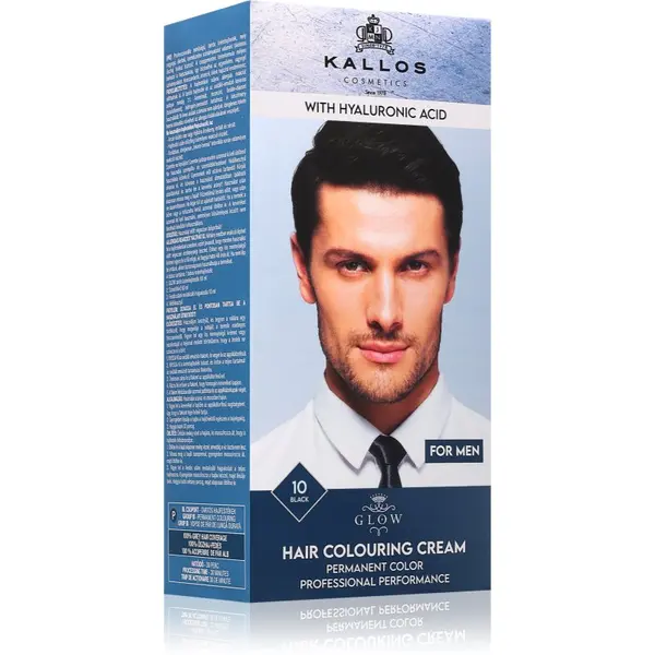 Kallos Kallos Glow Lasting Cream Colour перманентната боя за коса за мъже цвят Black 60 мл.