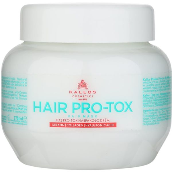 Kallos Kallos Hair Pro-Tox маска за слаба и увредена коса с кокосово масло, хиалуронова киселина и колаген 275 мл.