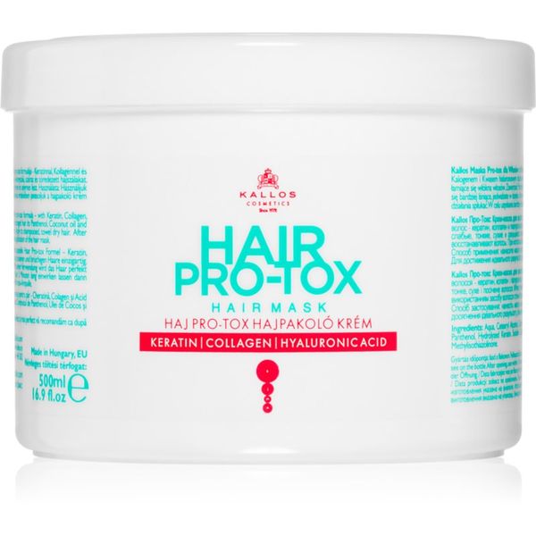Kallos Kallos Hair Pro-Tox маска за слаба и увредена коса с кокосово масло, хиалуронова киселина и колаген 500 мл.