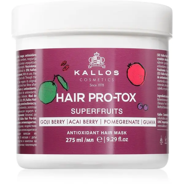 Kallos Kallos Hair Pro-Tox Superfruits регенерираща маска за уморена коса без блясък 275 мл.