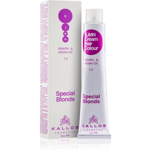 Kallos Kallos KJMN Hair Colour Keratin & Argan Oil Special Blonds боя за коса цвят 12.8 Special Ultra Pearl Blond  100 мл.