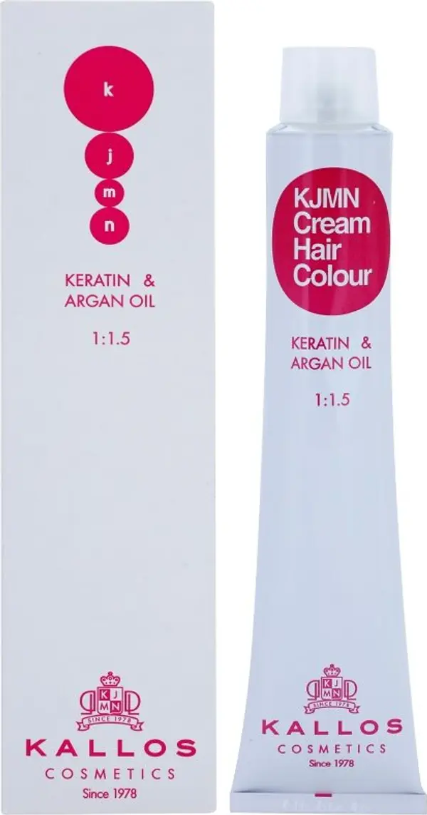 Kallos Kallos KJMN Professional Cream Hair Colour Keratin & Argan Oil боя за коса с кератин и арганово масло цвят 1.0 Black 100 мл.
