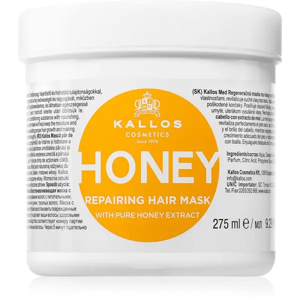 Kallos Kallos KJMN Professional Honey интензивна хидратираща маска за суха и увредена коса 275 мл.