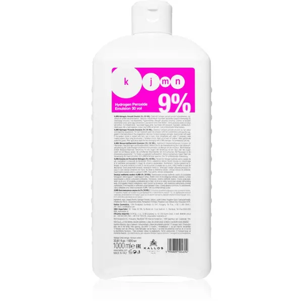 Kallos Kallos KJMN Professional Hydrogen Peroxide активираща емулсия 9 % 30 vol. за професионална употреба 1000 мл.