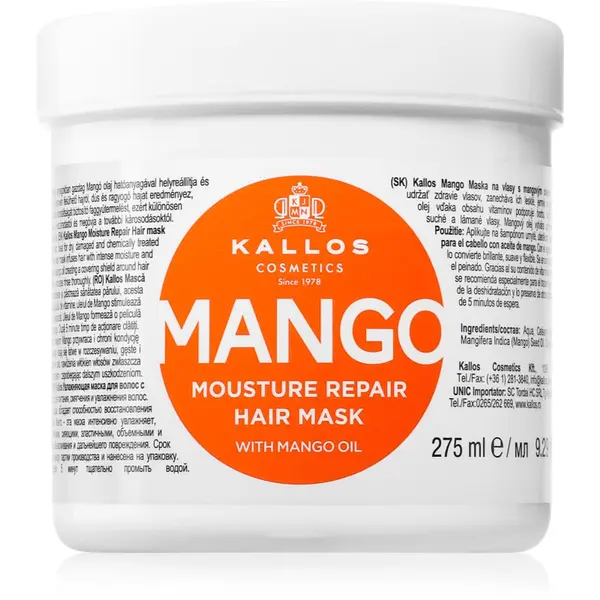 Kallos Kallos KJMN Professional Mango подсилваща маска с масло от манго 275 мл.