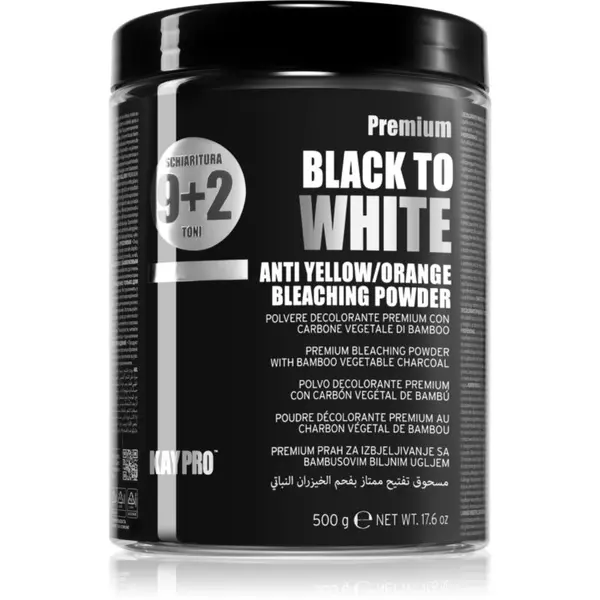 Kaypro Kaypro Black To White Anti Yellow/Orange Bleaching Powder изсветляваща пудра За коса за професионална употреба 500 гр.