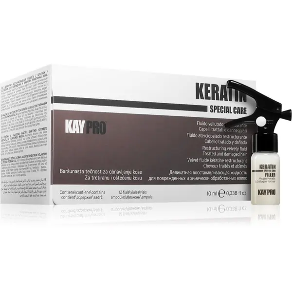 Kaypro Kaypro Keratin Filler флуид за увредена коса за професионална употреба 12x10 мл.