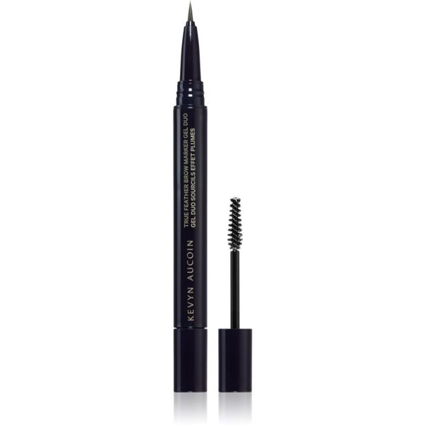 Kevyn Aucoin Kevyn Aucoin True Feather Brow Marker Gel Duo маркер за вежди с четка цвят Ash Blonde 0,4 мл.