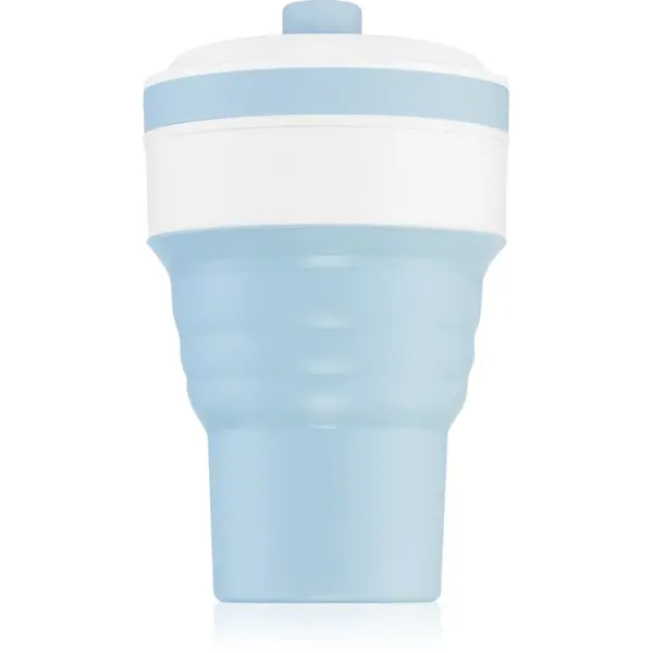 KidPro KidPro Collapsible Mug чаша със сламка Blue 350 мл.
