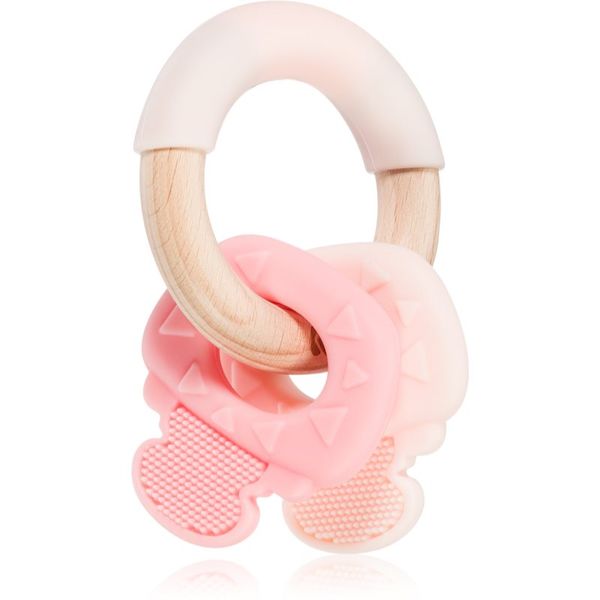 Kikkaboo Kikkaboo Silicone and Wood Teether Keys гризалка Pink 1 бр.