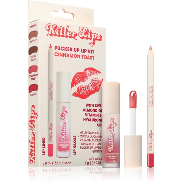 Killer Lips Killer Lips Pucker Up Lip Kit комплект за устни за жени Cinnamon Toast