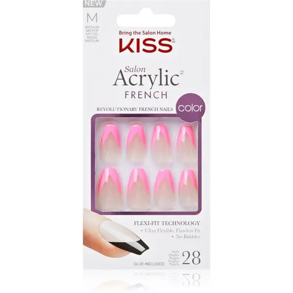 KISS KISS Acrylic French Color Изкуствени нокти Squared 28 бр.