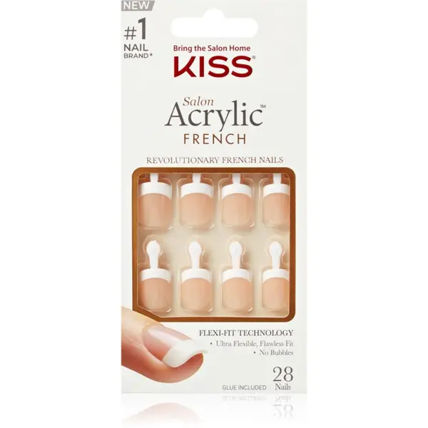 KISS KISS Acrylic French Kit Изкуствени нокти 28 бр.