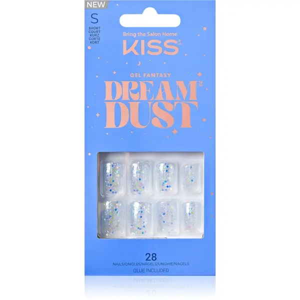 KISS KISS Dream Dust Gel Fantasy Изкуствени нокти White and Blue 28 бр.