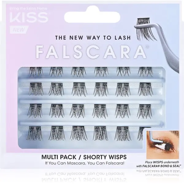 KISS KISS Falscara Wisp изкуствени мигли в сноп с възел Shorty 24 бр.