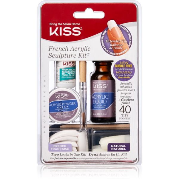 KISS KISS French Acrylic Sculpture Kit комплект на френски маникюр 40 бр.