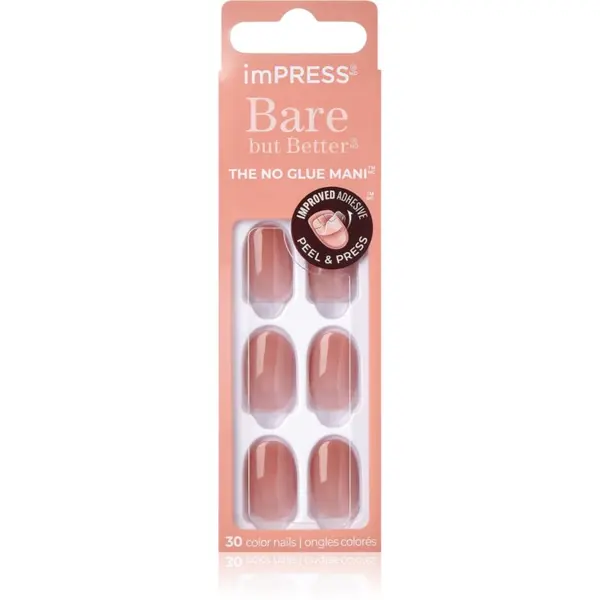KISS KISS imPRESS Bare but Better Изкуствени нокти самозалепващ се Charmer 30 бр.