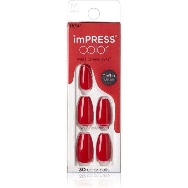KISS KISS imPRESS Color Medium Изкуствени нокти Reddy or Not 30 бр.