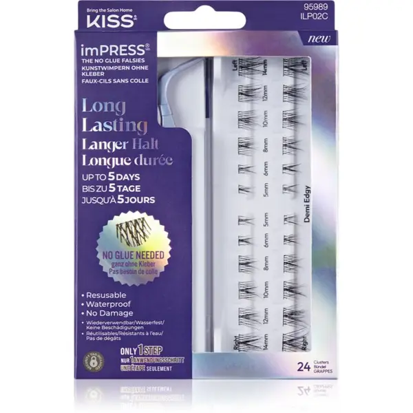 KISS KISS imPRESS LongLasting самозалепващи се мигли на снопчета 20 бр.