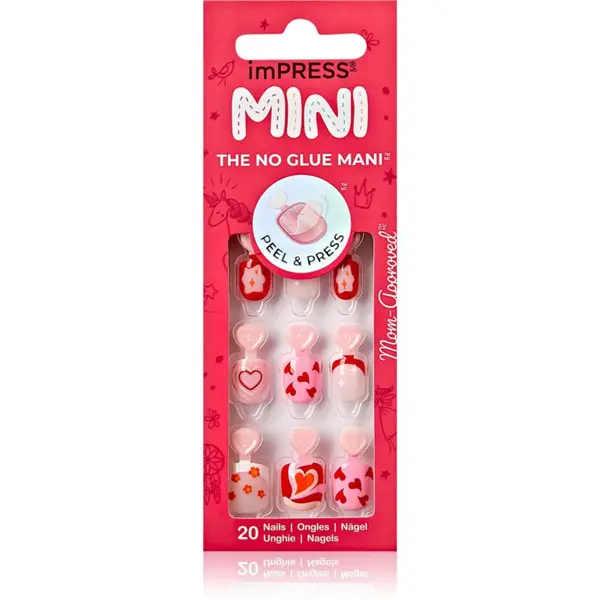 KISS KISS imPRESS Mini Изкуствени нокти самозалепващ се 28 бр.