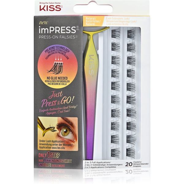 KISS KISS imPRESS Press-on Falsies изкуствени мигли в сноп с възел 01 Natural 20 бр.