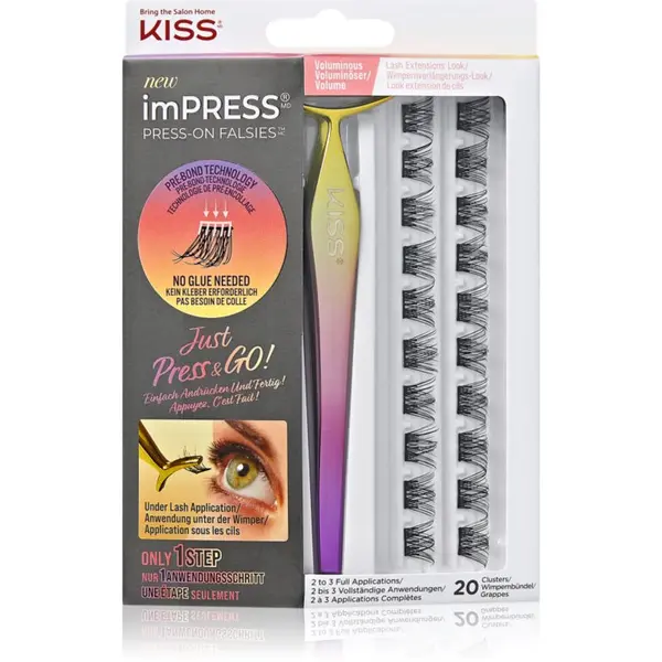 KISS KISS imPRESS Press-on Falsies изкуствени мигли в сноп с възел 02 Voluminous 20 бр.