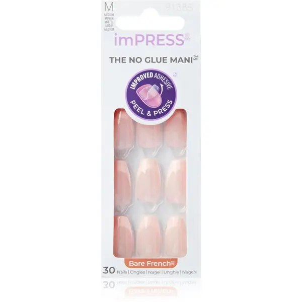 KISS KISS imPRESS The No Glue Mani Изкуствени нокти самозалепващ се 30 бр.
