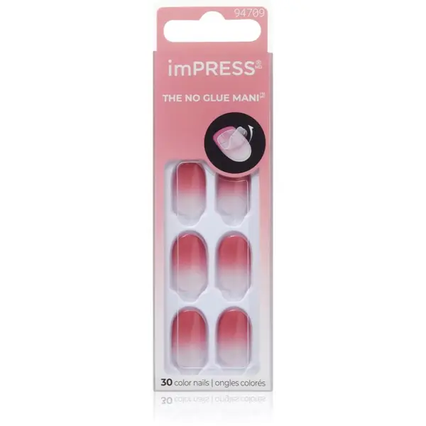 KISS KISS imPRESS The No Glue Mani Изкуствени нокти самозалепващ се Beat The Heat 30 бр.
