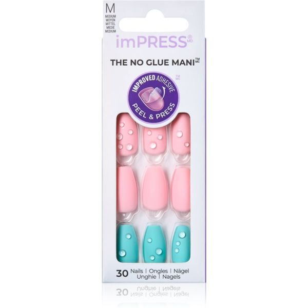 KISS KISS imPRESS The No Glue Mani Medium Изкуствени нокти Dew Drop 30 бр.