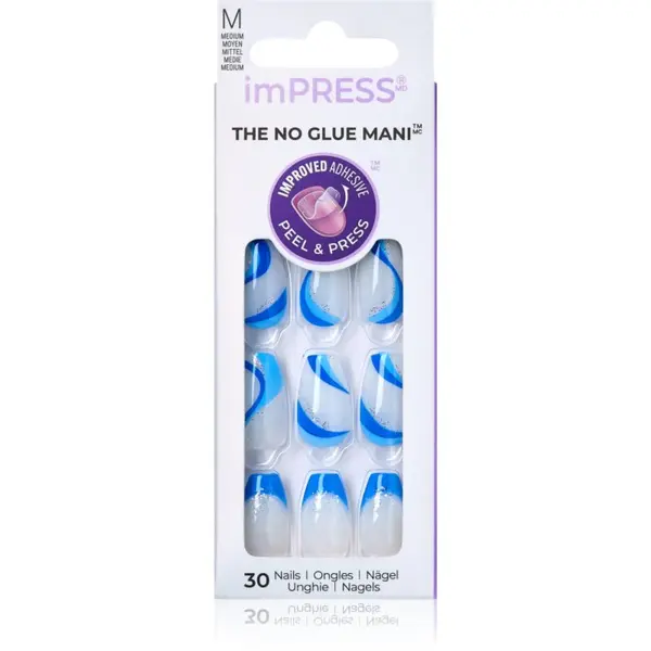 KISS KISS imPRESS The No Glue Mani Medium Изкуствени нокти Mesmerize 30 бр.