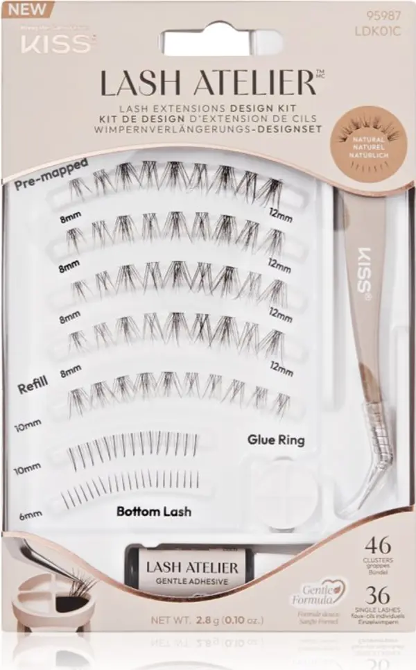 KISS KISS Lash Atelier Desing Kit лепящи снопчета мигли с лепило 01 1 бр.