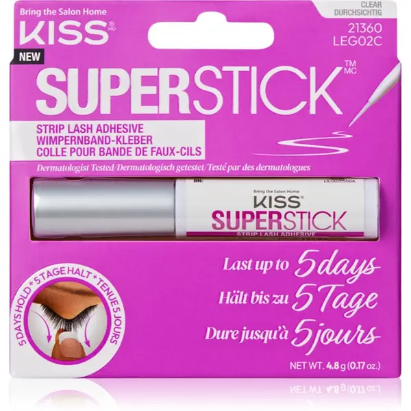 KISS KISS Superstick Extended Wear лепило за изкуствени мигли Clear 4.8 гр.